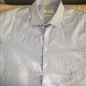 Michael Kors Blue Check Men’s Button Down Shirt